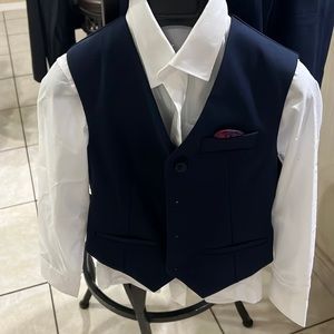 ELPA Suit Navy Blue used only once.  In zippered bag.